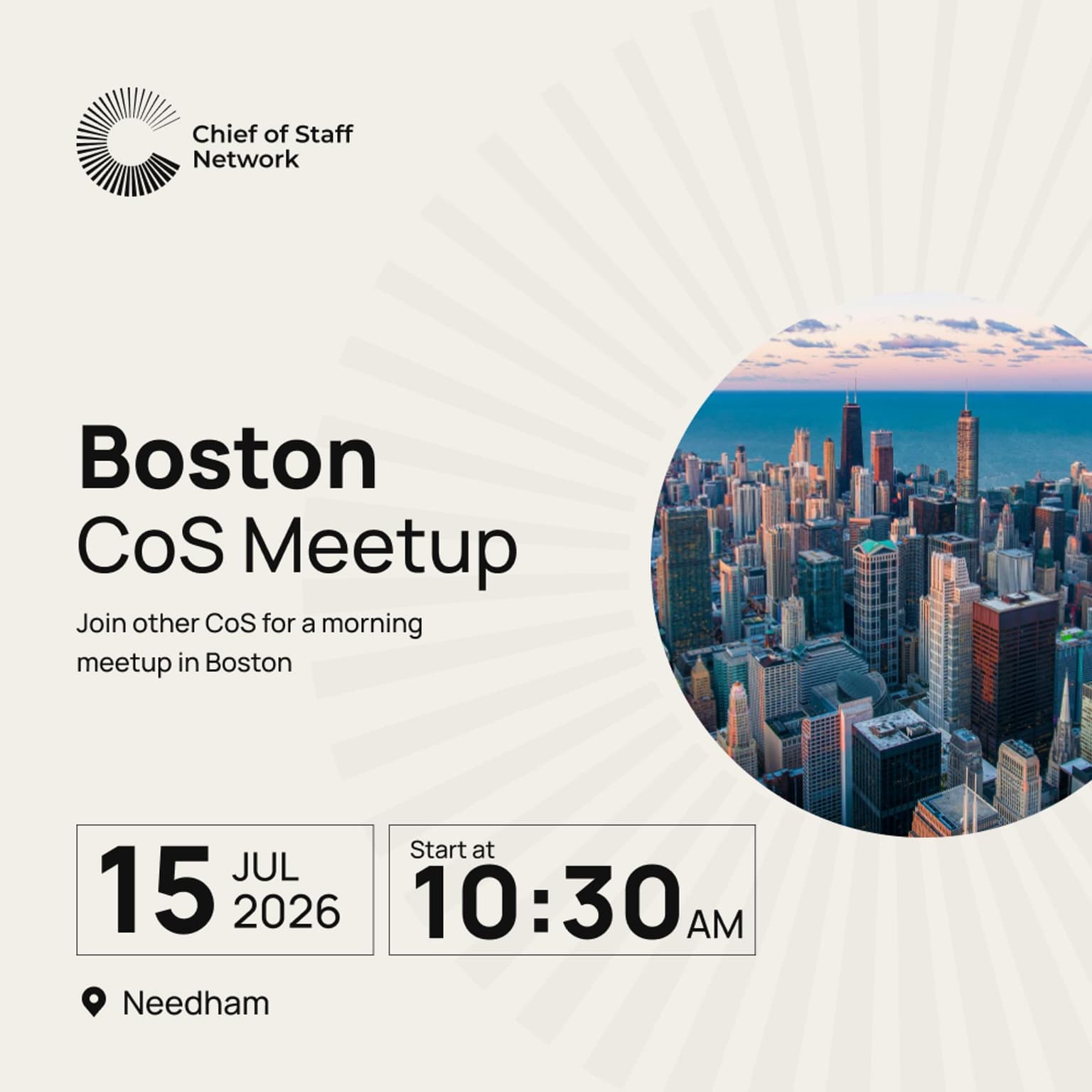 Boston CoS Meetup (Wed, 15 July)