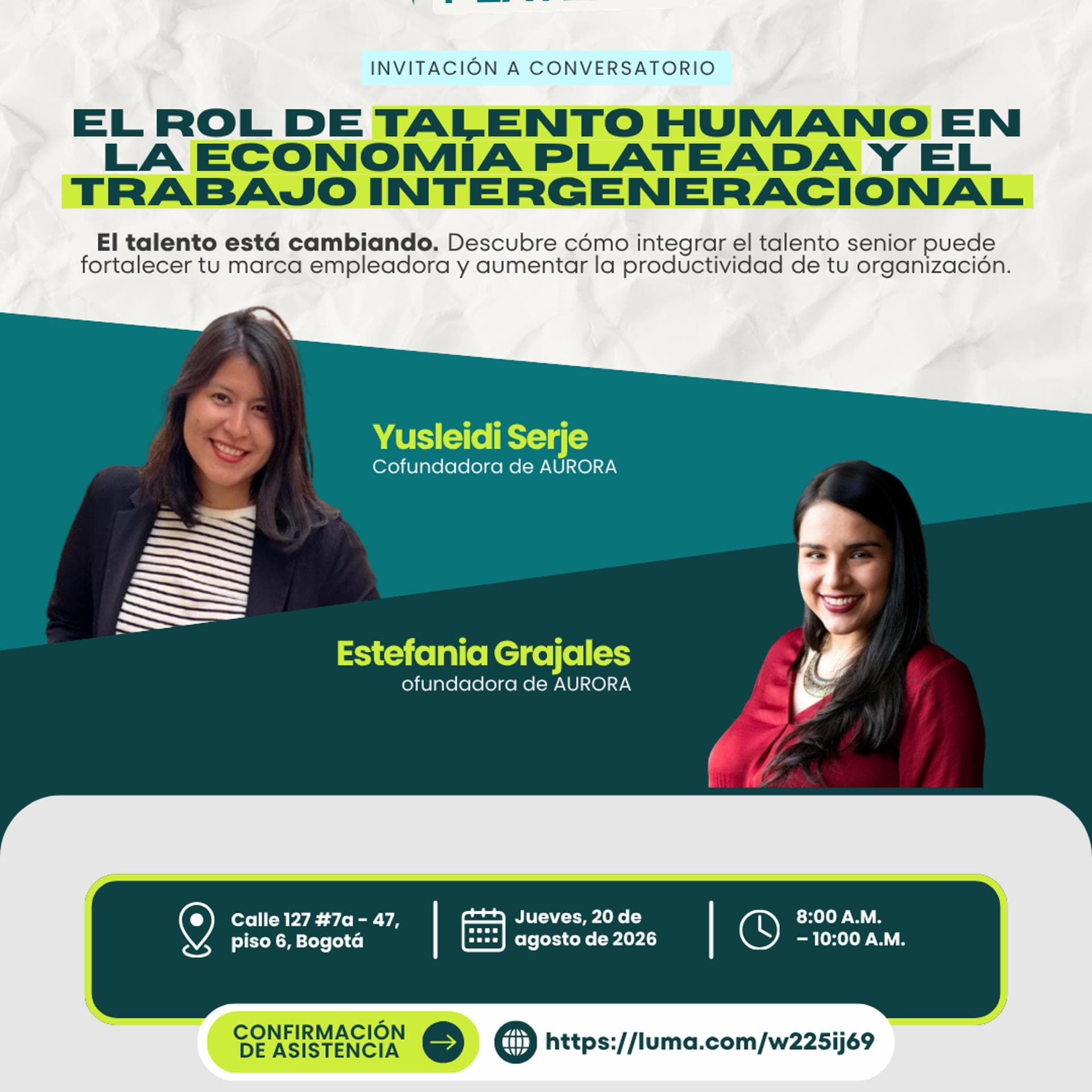 Conversatorio: El rol de talento humano en la economía plateada y el trabajo intergeneracional.