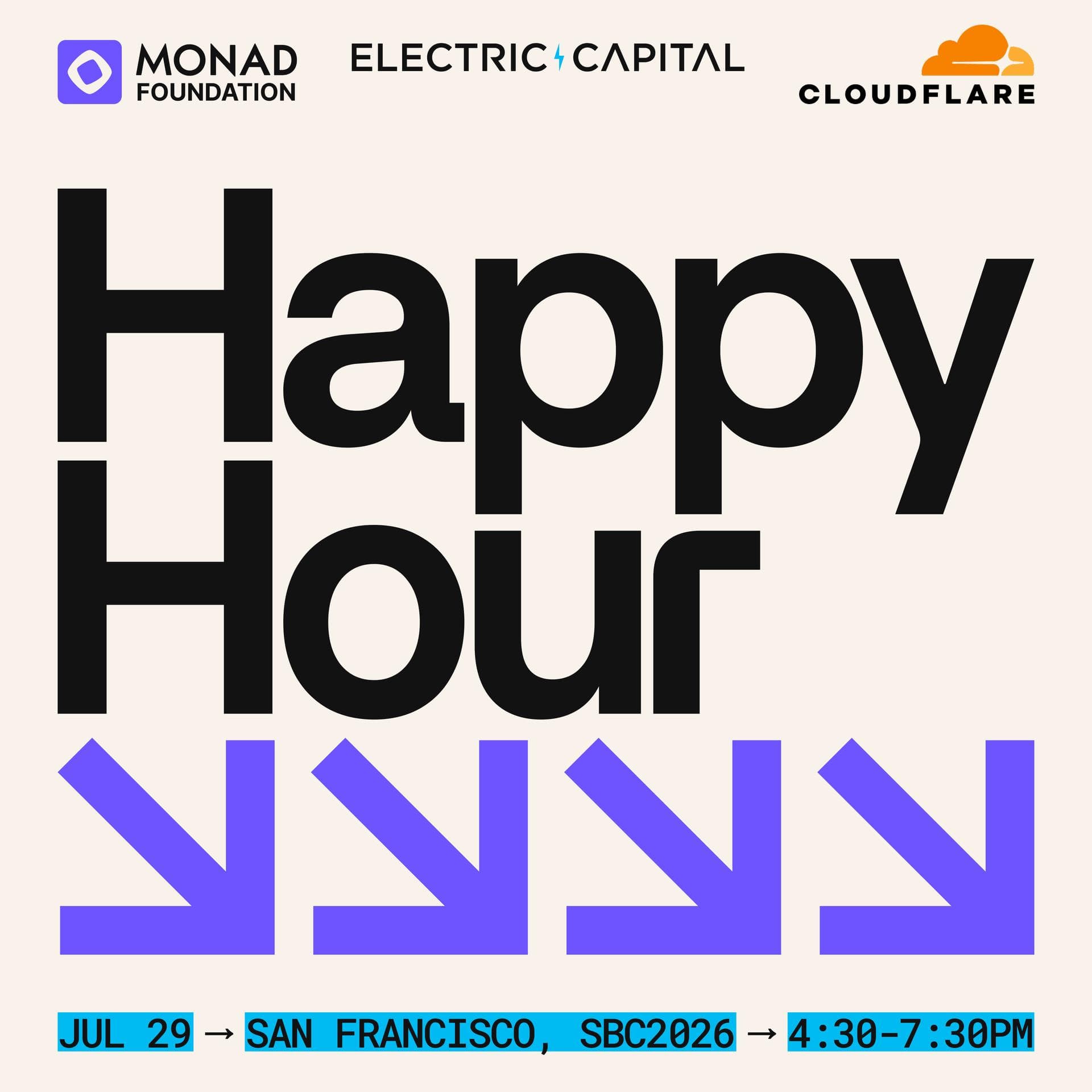 Happy Hour with Monad Foundation, Electric Capital and Cloudflare @ SBC
