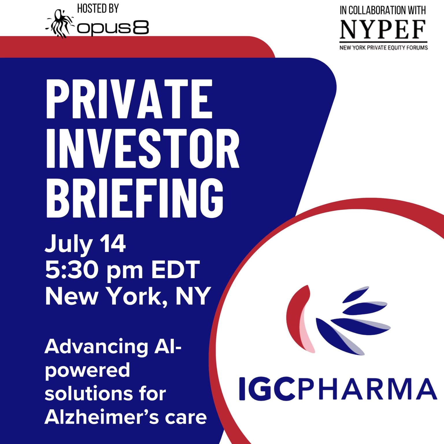 IGC Pharma Private Investor Briefing - NYC