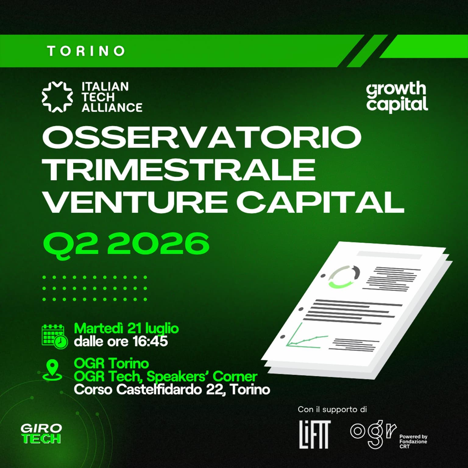 Osservatorio Trimestrale VC - Q2 2026 | Torino