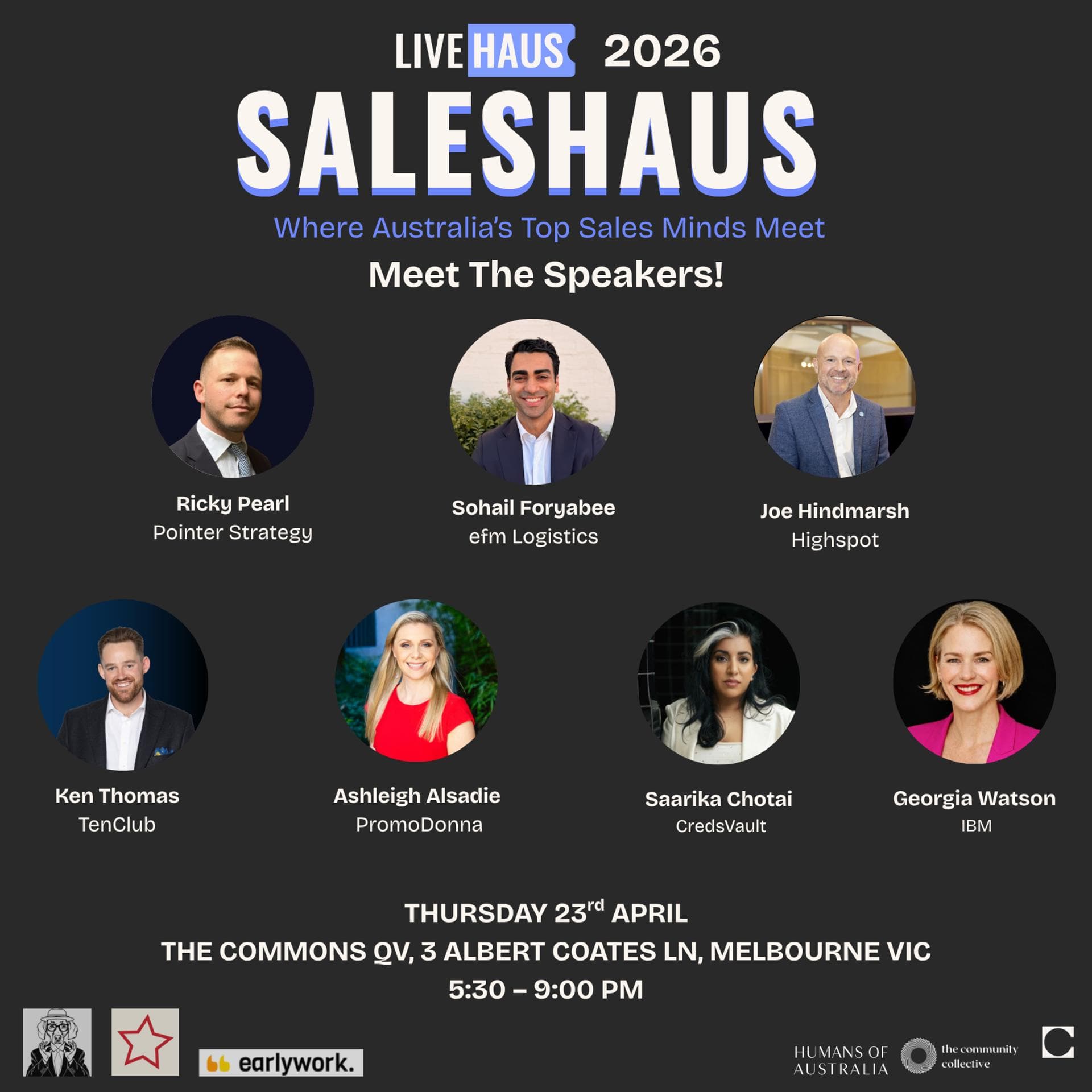 SalesHaus Melbourne · April 2026: Where Australia’s Top Sales Minds Meet