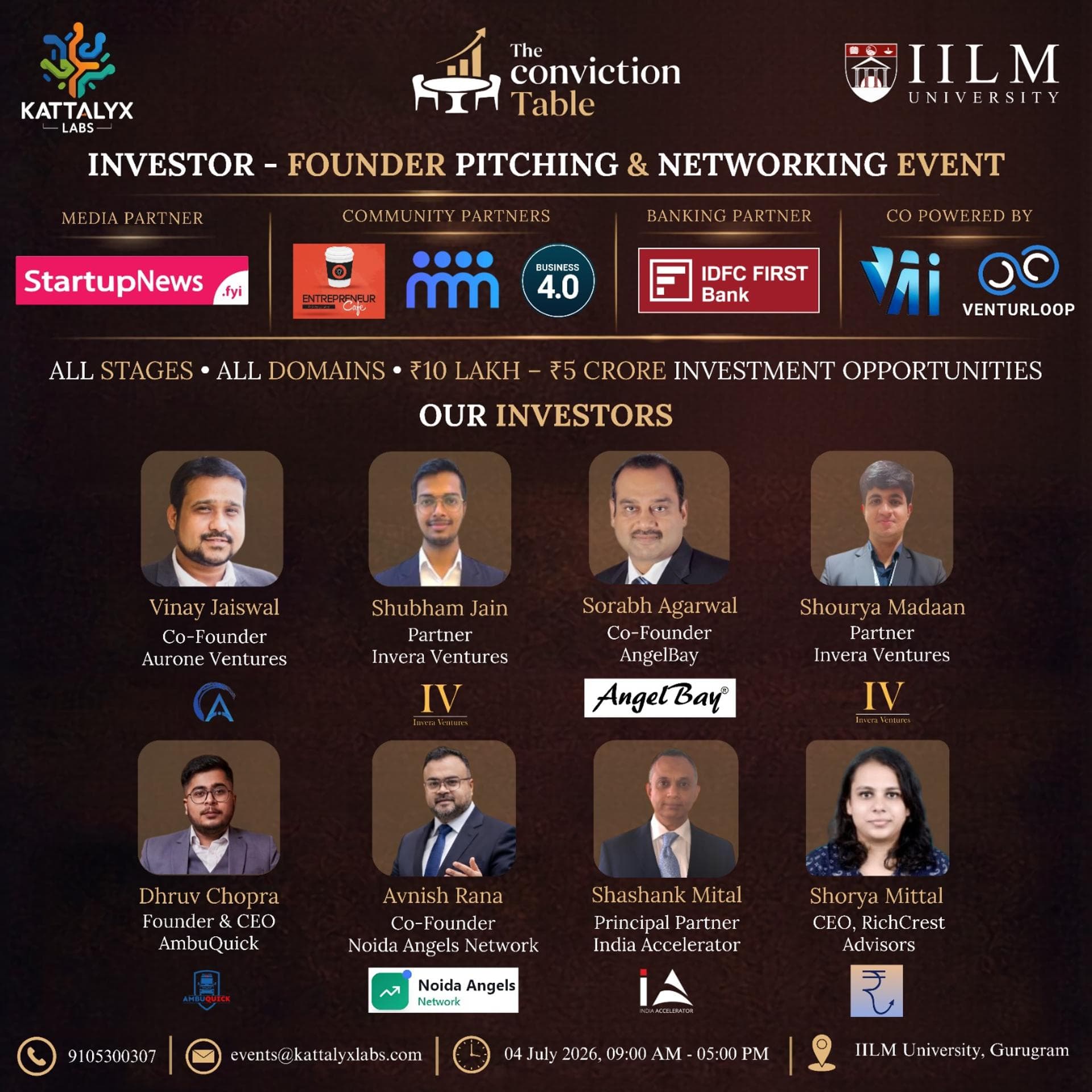 The Conviction Table: Investor Founder Pitching & Networking