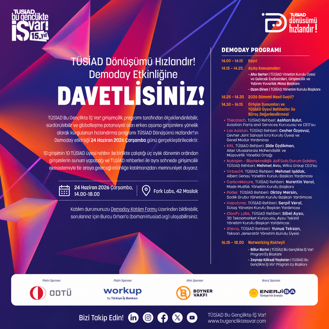 TÜSİAD Dönüşümü Hızlandır! Demoday 2026
