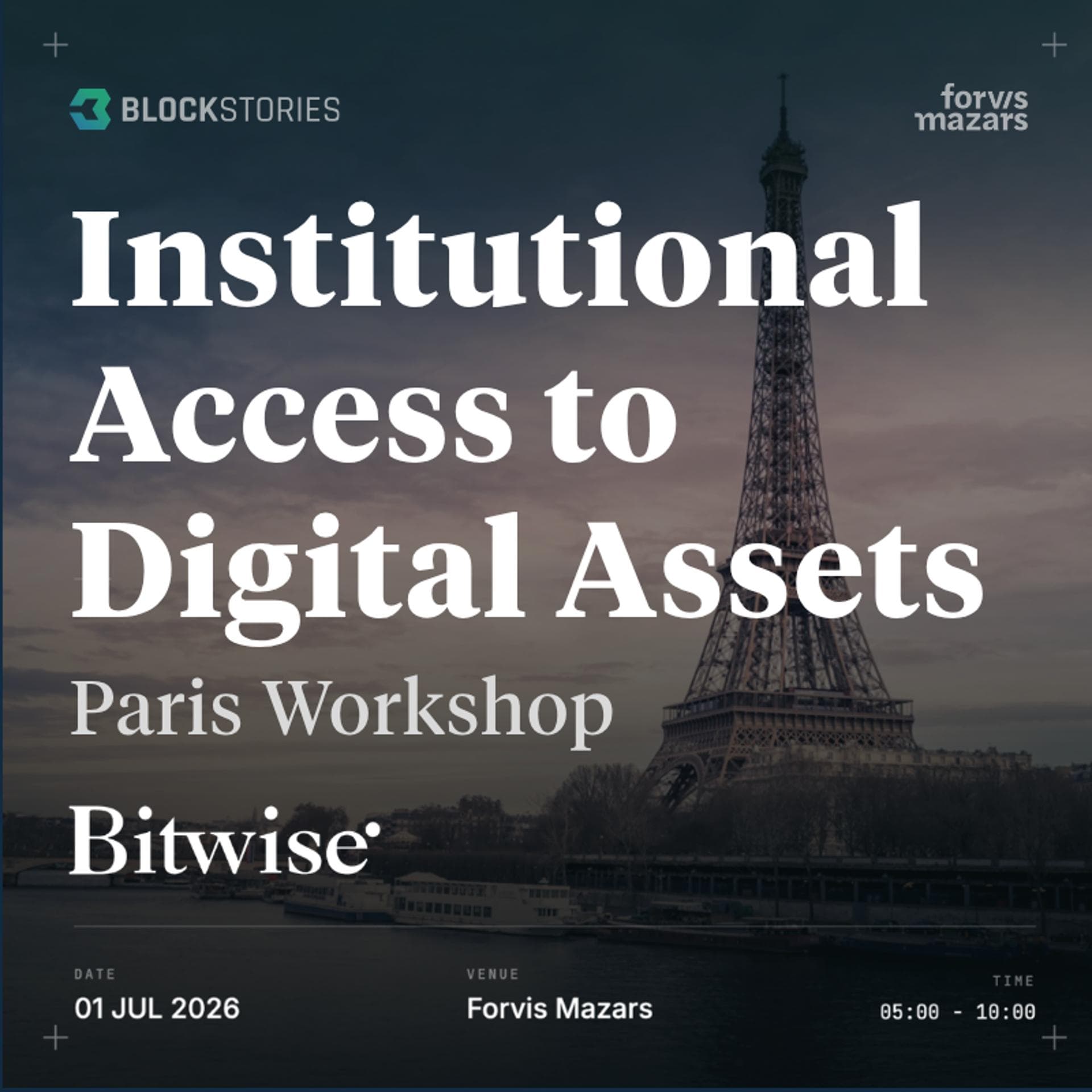 Workshop: Institutional Access to the Digital Asset Landscape by Bitwise
